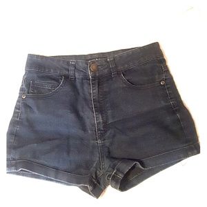 High waisted dark navy blue short